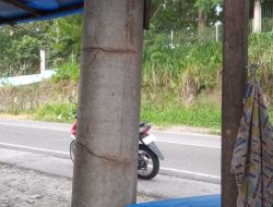 PLN Abai Dengan Tiang Listrik Retak, Warga Mekar Ayu Bener Meriah Cemas